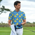 thumbnail image 3 of Honeii Cute Yellow Rubber Ducks Print Polo Shirt, A Classic Short-Sleeved, Button-Down Golf Shirt for Men,Mens Polo Shirts Short Sleeve-Small, 3 of 6