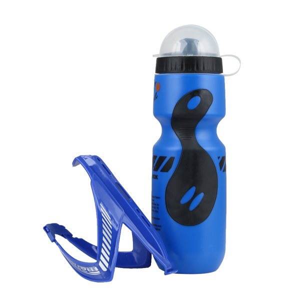Bicicleta 650ml Mountain Sport Bike Ciclismo Ndcxsfigh Botella de agua al aire libre + Soporte (Azul + Negro)