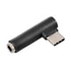 thumbnail image 1 of Adaptador USB-C Convertidor audio 90 grados tipo C a 3 5 mm (negro), 1 of 4