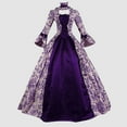 thumbnail image 4 of PMUYBHF Robes pour Femmes Grande Taille Mode Style Gothique Vintage Robe Midi Croset Manches Longues Évasées Robe de Soirée 2786, 4 of 4