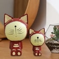 thumbnail image 1 of Estatua de gato de madera, escultura de gato de madera, adorno tallado a mano, figuras decorativas de gato coleccionables hechas a mano para el hogar, 1 of 8