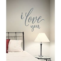 I Love You Bedroom Vinyl Lettering Quotes Wall Decals Sticker Wedding, 23x23-inch, Storm