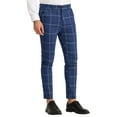 thumbnail image 4 of Lars Amadeus Men's Dress Plaid Slim Fit Flat Front Business Checked Trousers, 4 of 6