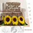 thumbnail image 5 of Sunflowers Hope Blanket Soft Cozy Warm Throw Blanket for Couch, Plush Fuzzy Flannel Fleece Blankets for Sofa, Farmhouse Floral Brown Wooden Grain Bed Blankets Lightweight Gifts for Women, 50"x60", 5 of 9