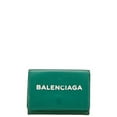 thumbnail image 1 of Pre-Owned Balenciaga logo tri-fold wallet in green leather for women. (Good), 1 of 11