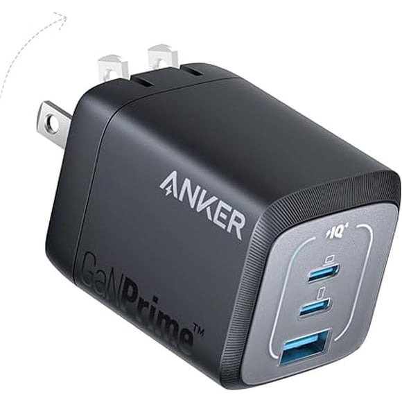 Anker Prime 67W USB C Charger, Anker GaN 3-Port Compact Fast PPS Wall Charger, for MacBook Pro/Air, Pixelbook, iPad Pro, iPhone 17/16/15/Pro, Note20, Pixel, Apple Watch, Black