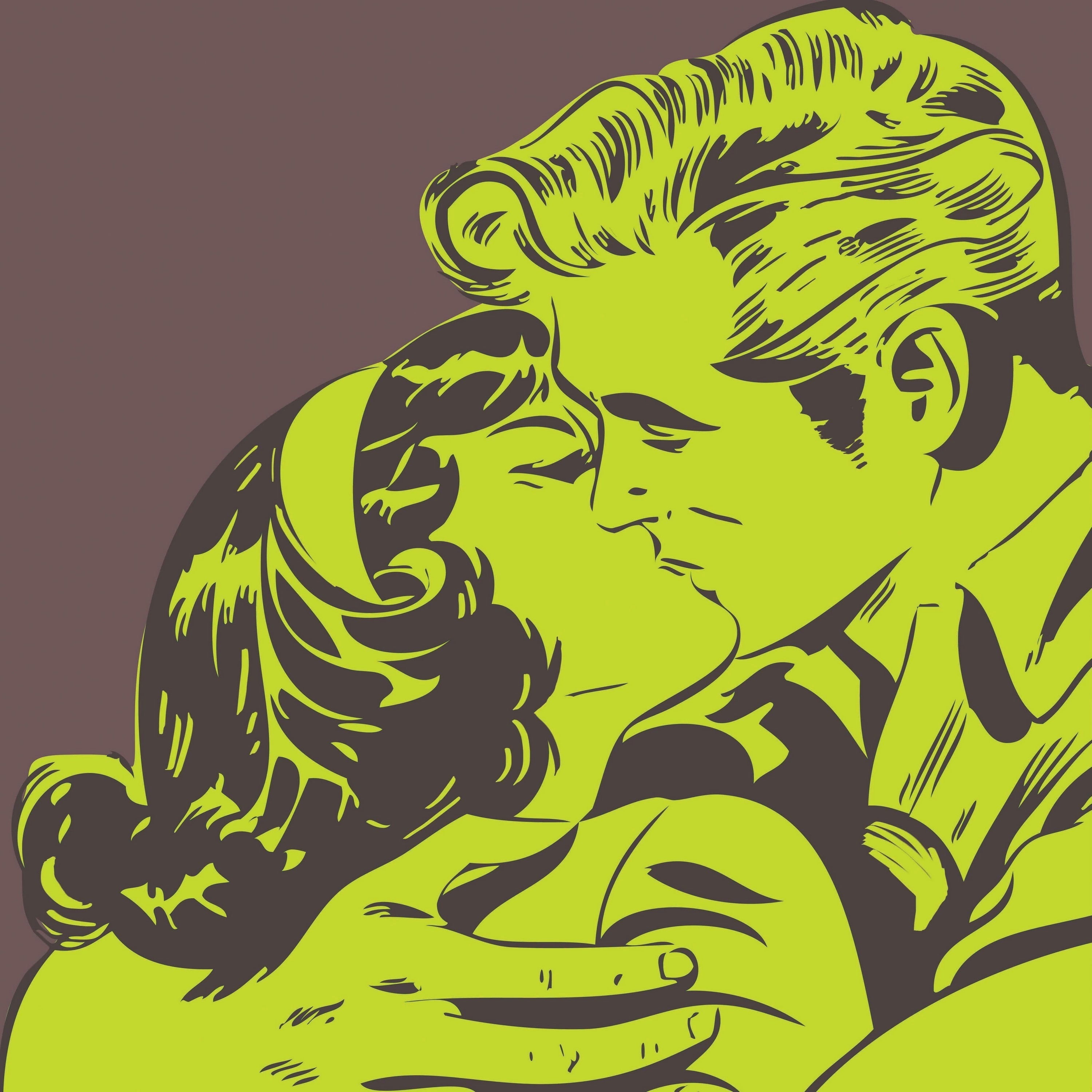 Marmont Hill "Kiss 2" Print on Canvas