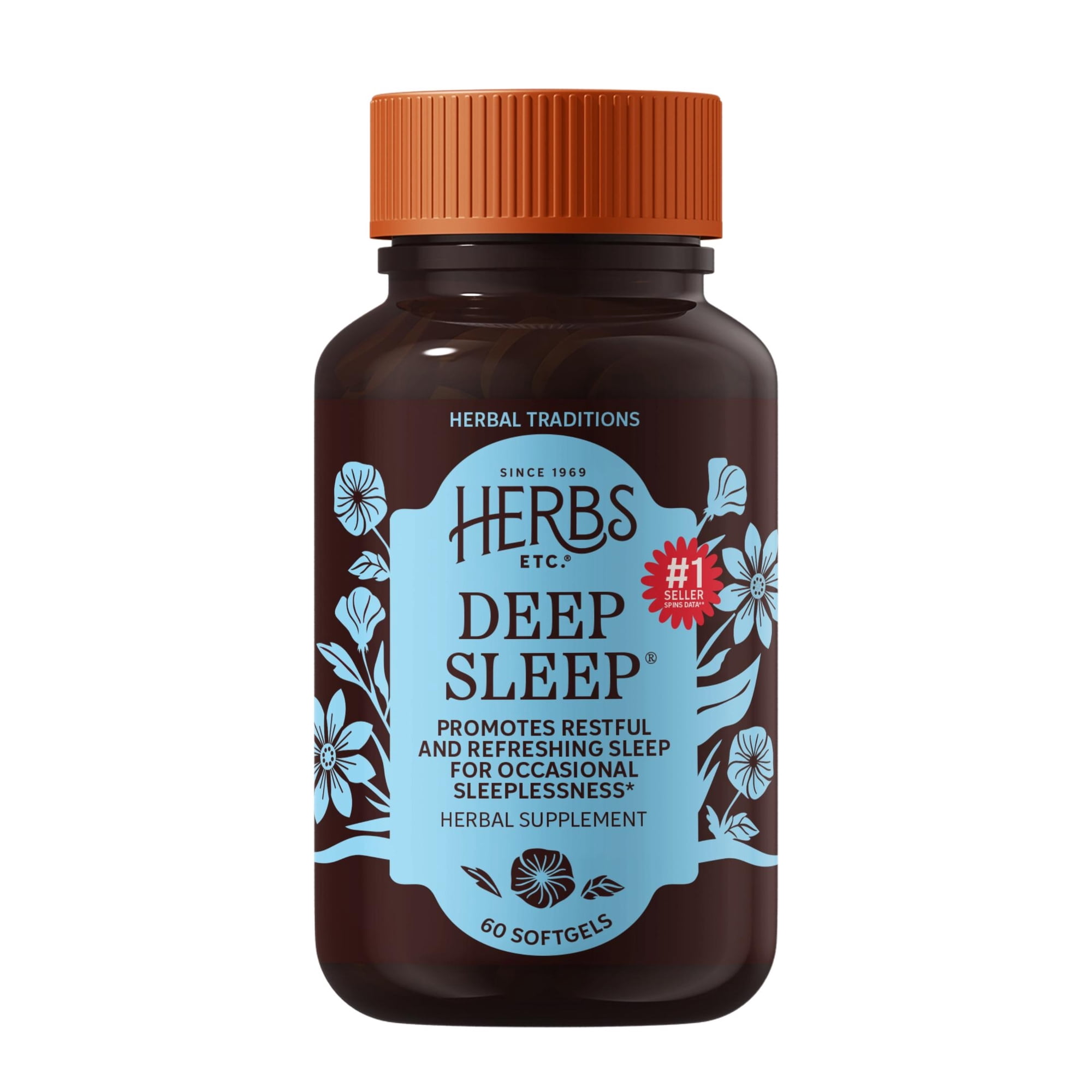 Herbs, Etc. Deep Sleep Softgels, Melatonin-Free, Gluten-Free, 60 Count (60 Servings)