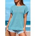 thumbnail image 3 of PRETTYGARDEN Womens Spring Tops Summer Shirts Crochet Cap Sleeve Sweater Pullover Cute Crew Neck Beach Cover Ups, 3 of 8