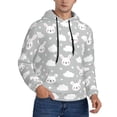 thumbnail image 2 of Fotbe Men's Hoodie with Rabbit And Cloud Pattern - Kangaroo Pocket Pullover Hooded Sweatshirt, Perfect for Daily Wear, Travel, and Home-Large, 2 of 7
