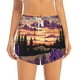 thumbnail image 2 of Balery Starry Night Purple Irises Pantalones cortos deportivos para mujer con forro y dos bolsillos, elásticos, para entrenamiento, gimnasio, yoga-Small, 2 of 7
