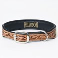 thumbnail image 3 of Hilason Sunflower Floral Hand Tooled Strong Genuine Leather Dog Collar Brown Small, 3 of 5