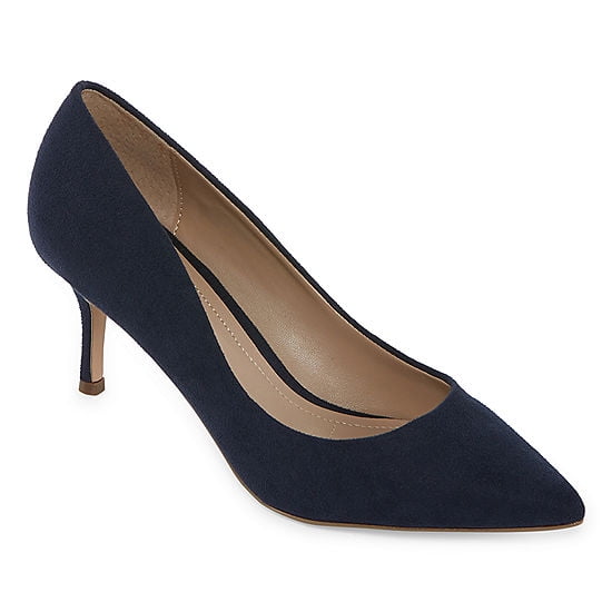 navy blue pointed heels