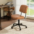 thumbnail image 2 of Costway 2PCS PU Leather Office Chair Adjustable Swivel Task Chair with Backrest Orange, 2 of 10