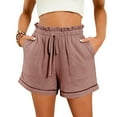 thumbnail image 2 of ZRBYWB Shorts For Women Female Fashion Summer Solid Color High Waist Pocket Loose Wide Leg Shorts Relaxed Fit, 2 of 9