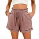 thumbnail image 1 of MKLEKYY Pantalones Cortos para Mujer, Moda de Primavera y Verano, Color Liso, Cintura Alta, Bolsillos, Holgados, Pierna Ancha (2), 1 of 4