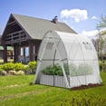 thumbnail image 2 of Costway Portable Greenhouse with 2 Zippered Doors 2 Roll-up Screen Windows 6 x 6 x 6.6 FT White, 2 of 11