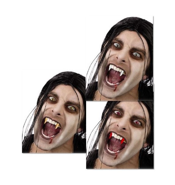 Dents De Vampire Halloween - 4 Paires Réutilisables Avec Colle Thermofusible - 8