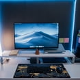 thumbnail image 6 of Desk Pad,Luxury Golden Lotus Line Arts Desk Mat,Dark Blue Background Large Gaming Mouse Pad for Desk,31.5"x11.8" Extended Big Computer Keyboard Mouse Pad with Non-Slip Base and Stitched Edge, 6 of 13