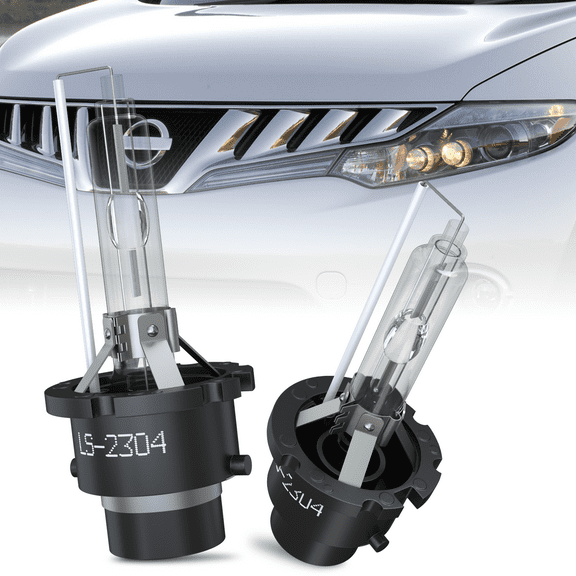 High Beam and Low Beam Headlight Bulb - Compatible with 2003 - 2007, 2009 - 2014 Nissan Murano 2004 2005 2006 2010 2011 2012 2013