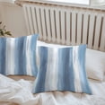 thumbnail image 5 of Abstract Blue Gray Stripes Outdoor Pillow Covers Pack of 2 Watercolors Waterproof Throw Pillow Covers Decorative Cushion Cases for Patio Garden Tent Balcony Couch 24x24 inch, 5 of 8
