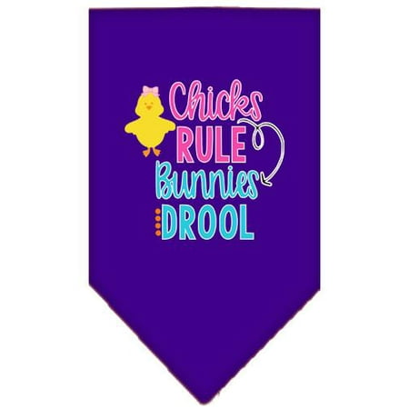- Chicks Rule Screen Print Bandana Purple Large