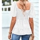 thumbnail image 4 of Blusa fruncida de manga corta, blusa de mujer de manga corta con busto fruncido, blusa de manga corta con volantes y fruncido, claridad notable, 4 of 6