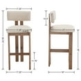 thumbnail image 6 of Guyou Modern Bar Stools Set of 4, 30 Inch Counter Height Bar Stools with Curved Backrest, Linen Upholstered Counter Stools, Wooden Kitchen Island Chairs for Kitchen Bar Cafe, Beige, 6 of 11