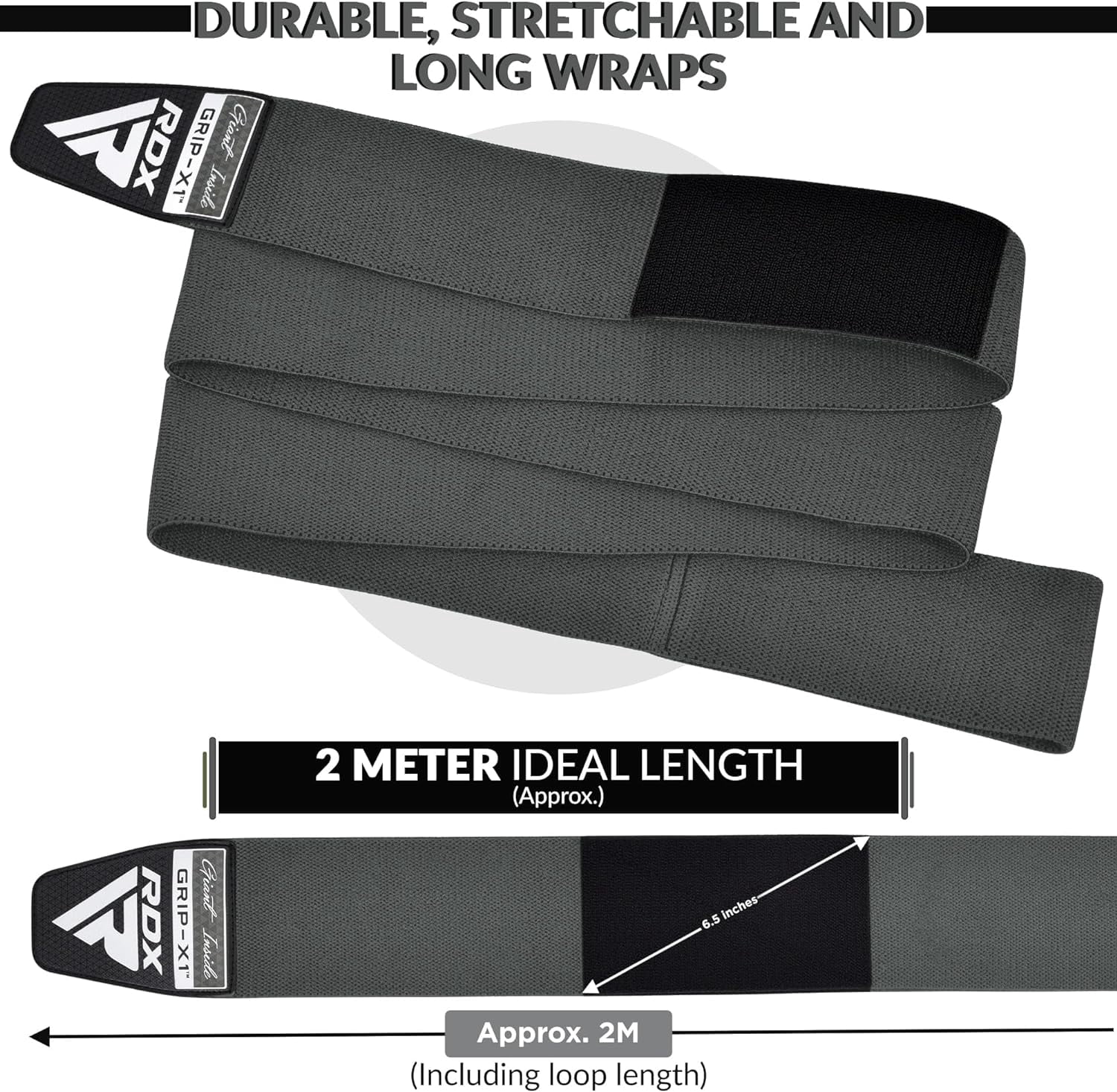 RDX Knee Wraps Weightlifting, 78" Elasticated Straps for Gym Workout Fitness Squats Powerlifting Leg Press