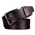thumbnail image 3 of Cinturón de cuero para hombre Cinturón de piel de vaca con hebilla negra para hombre Cinturón informal con hebilla de pasador para hombre, diseño versátil Material de cuero genuino, 3 of 6