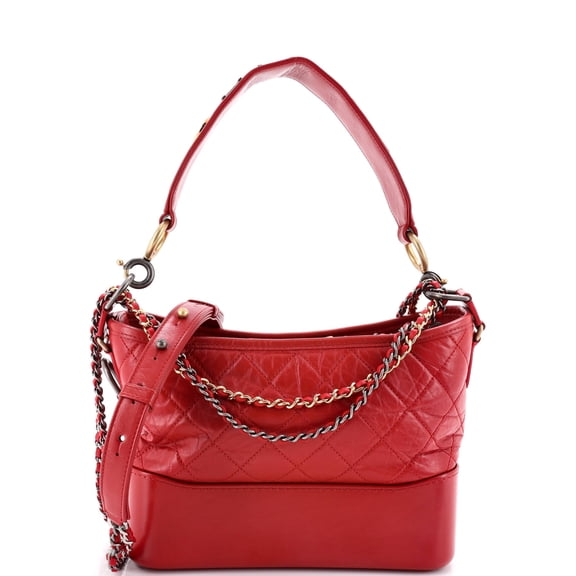 Pre-Owned Gabrielle Hobo with Logo Handle Quilted Aged Calfskin Medium By Rebag