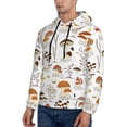 thumbnail image 3 of Pofeuu Mushrooms And Butterflies Print Mens Casual Hooded Collar Drawstring Hoodies Pullover Sweatshirts Casual Long Sleeve Shirts-3X-Large, 3 of 7