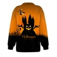 Women's Halloween Zip Up Sweatshirt Pumpkin Bats Print Y2K Oversized