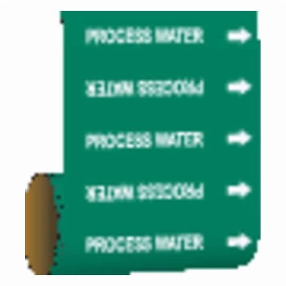Brady Pipe Marker,Process Water,Green, 41568 41568