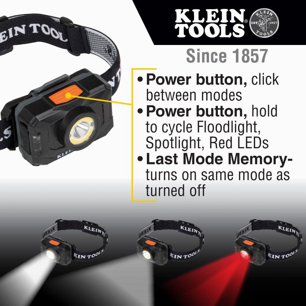 Klein Tools 2 Color Led Headlamp Rechargeable