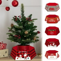 Hexagonal Printed Christmas Tree Skirt - Festive Tree Collar for Christmas Decor, Durable Material with Vibrant Prints, Fits Christmas Trees, Enhances Holiday Vibe, 31.49*9.84in, H