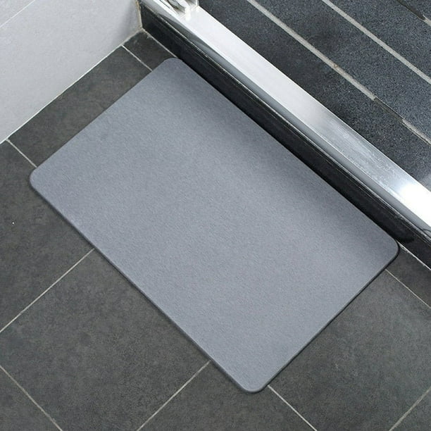 Bath Rug Bathroom Mat Anti Skid Non Slip Extra Fast Drying Self Refreshing Diatomite Absorbent Material Sleek Solid Hard Shower Mat For Bathroom Bathtub Kitchen Pool Floor Black Small Walmart Com