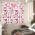 thumbnail image 3 of fihei Pink Heart Valentine''s Day 3PC Blackout Window Curtain Set 2 Tier +1 Valance for Kitchen, Living Room,Thermal Insulated,Room Darkening, Rod Pocket Top Panel Drape, 3 of 4