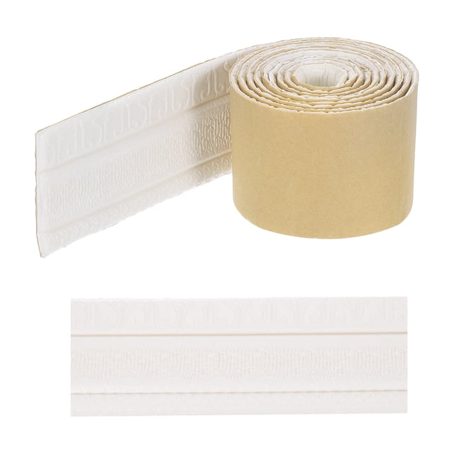 Moldura autoadhesiva 3D Uxcell de 89"x3.1" flexible para pegar y colocar, para sellar huecos en espejos de pared, puertas y armarios, blanca