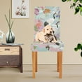 thumbnail image 4 of Yayeee 4 Pack Dining Chair Covers Stretch Parson Chairs Slipcovers Seat Protector, Colorful Flowers Blossoms, 4 of 6