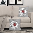 thumbnail image 6 of Red White Daisy Pillow Covers 16x16 Set of 2 Spring Summer Gray Grey Colored Decorative Throw Pillows Outdoor Modern Art Flower Pillowcase Square Linen Cushion Case for Home Sofa Couch Bed, 6 of 6