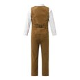 thumbnail image 2 of Jelory Baby Boys Gentleman Outfit Toddler Formal Suit Bow Tie Dress Shirt + Tuxedo Vest + Pants Set Brown 12-18 Months, 2 of 7