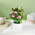 thumbnail image 3 of Sunjoy Tech Artificial Bonsai Easy Care Realistic No Watering Non-withered Anti-fading Decorative 12 Fake Rose Artificial Potted Plant Home Supplies, 3 of 8