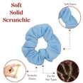 thumbnail image 4 of Motique Accessories Set of 2 Solid Hair Scrunchies for Adult Women  (Light Blue), 4 of 6
