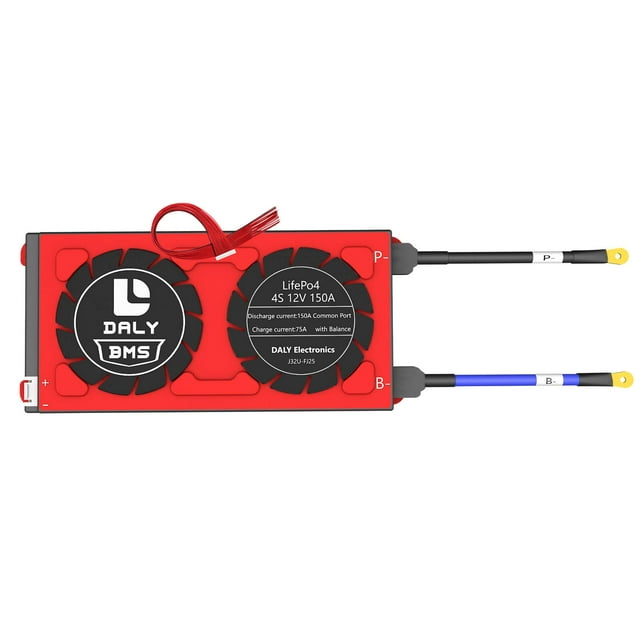 DALY BMS 4S 12V 150A LiFePO4 3.2V Battery Protection Module PCB Protection Board with Balance Leads Wires BMS for 18650 Battery Pack 12V in Home Energy Storage Inverter(Standard BMS,150A)
