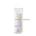 thumbnail image 3 of Wall Hanging Pocket Organizer, 3-Pocket, 21.6 x 7.4 in, Cloth, Diamond Dot, Compact Two- or Three-Pocket Format for Bedrooms and Bathrooms, Beige, 3 of 7