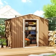 thumbnail image 2 of Outsunny 8'x6' Metal Outdoor Storage Shed w/ Sliding Doors Dark Brown, 2 of 10