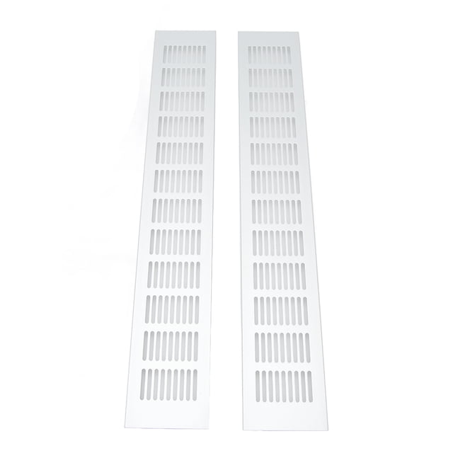 Rejilla de ventilación de aire de 2 piezas, placa de ventilación rectangular de aleación de aluminio para armario, zapatero, armario, 80 x 500 mm