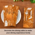 thumbnail image 6 of 6 Pack 20'' x20" Satin Table Napkins Dinner Napkins for wedding Party Decoration events Fun Orange Halloween Pattern, 6 of 6