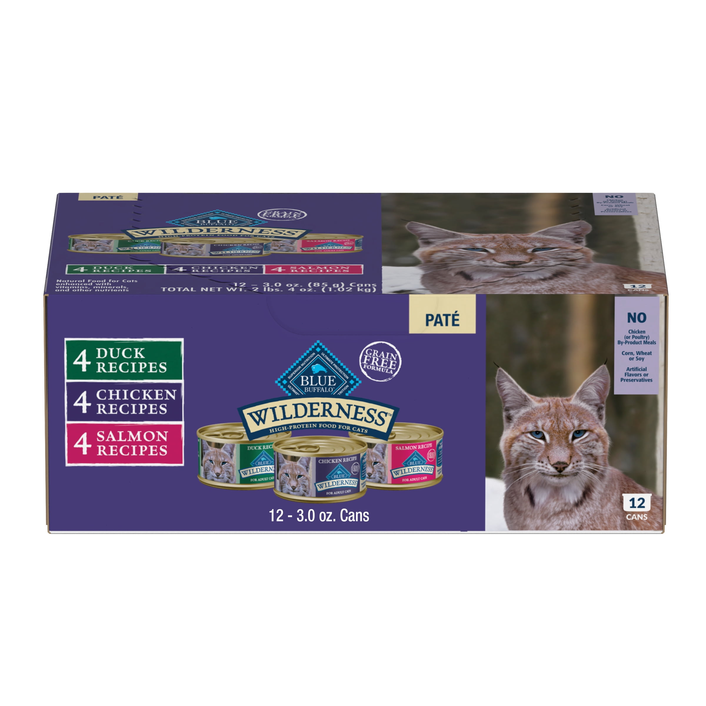 Bundle and Save: Blue Buffalo Wilderness High Protein Grain-Free Chicken Dry Cat Food and High Protein Pate Wet Cat Food